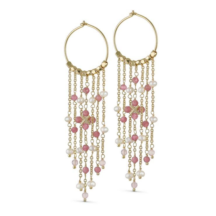 Earring Pink Pearls